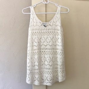 Never worn white crochet knit tank top